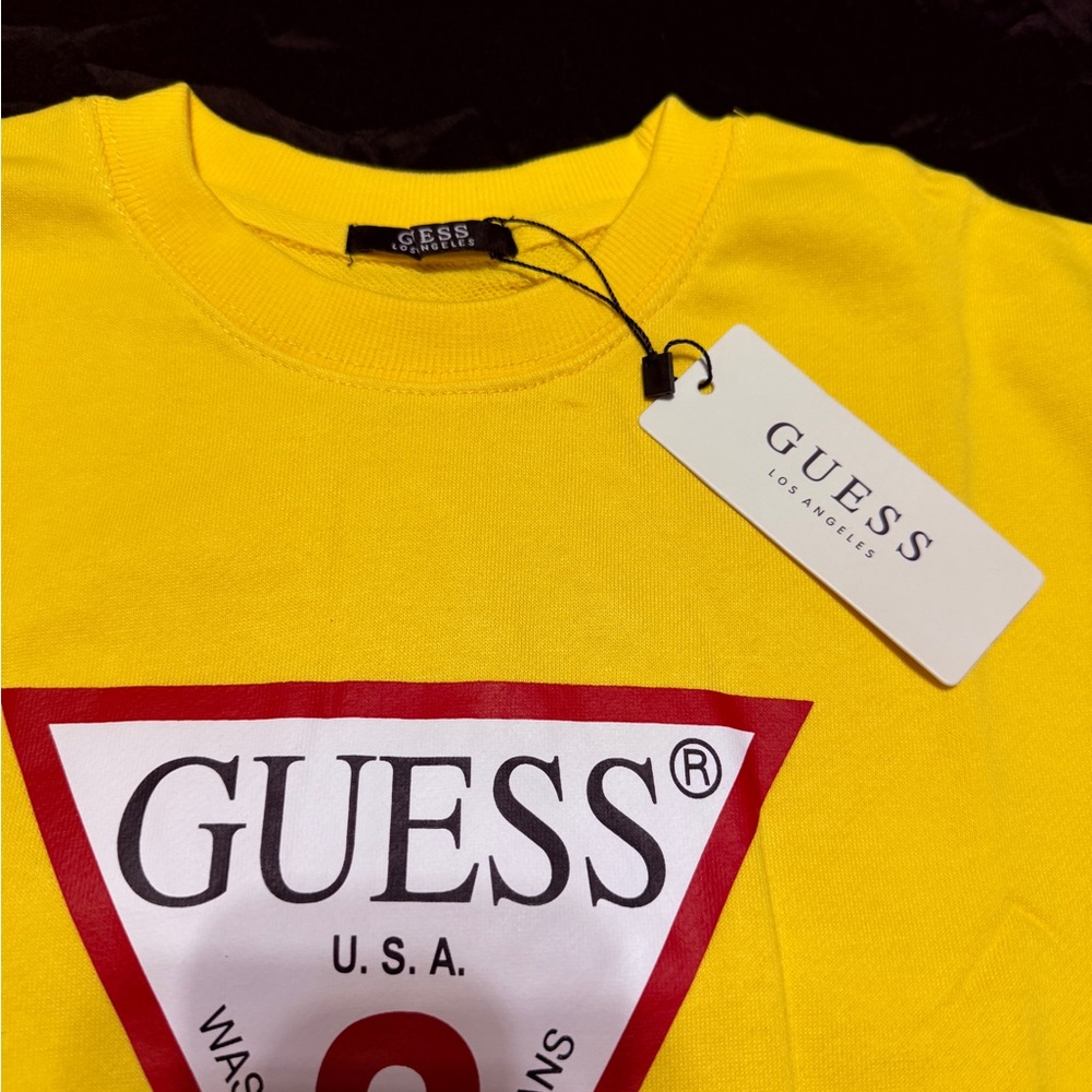 Guess Bright Yellow Tee with Red Logo